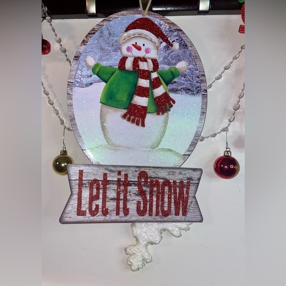 NWT Amish crafted Homemade designed within the Amish Community Snow Globe Sign